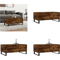 vidaXL Table basse chêne fumé 90x50x36,5 cm Bois composite - Table basse - Tables basses - Table d'appoint - Table de salon