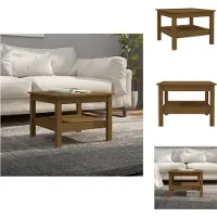vidaXL Table basse brun miel 55x55x40 cm Pin massif - Tables basses