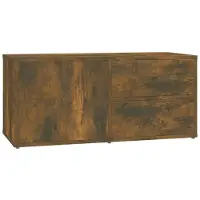 Syfax Meuble TV Chêne fumé 80x34x36 cm Bois d'ingénierie