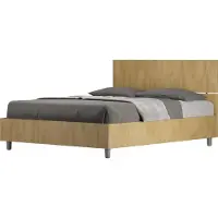 Ityhome - Lit double sans sommier 140x200 tête de lit droite chêne nature Demas