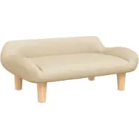 Syfax Lit pour chien crème 70x40x24 cm tissu