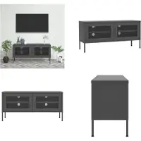 vidaXL Armoire TV Anthracite 105x35x50 cm Acier - Armoire TV - Armoires TV - Armoire Hi-Fi - Armoires Hi-Fi