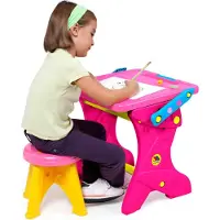 MOLTO Slate Desk With 16 Accessories 90 Cm Rose Enfants