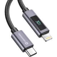 Swissten Câble de charge USB-C / Lightning 1m 30W PD avec écran LCD