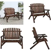 vidaXL Banc de jardin 2 places 119x85x98 cm Bois massif d'épicéa - Banc de jardin - Banc de jardin - Banc d'extérieur