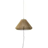 Faro Suspension SAIGON OUT E27 15W IP44 aluminium gris foncé, PL ocre H:72cm Ø68cm dimmable