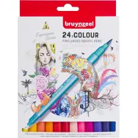 Bruynzeel Fineliner Brushpennen, 24st.