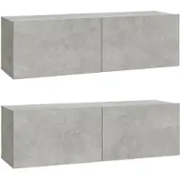 Sonstiges Meubles TV 2 pcs Gris béton 100x30x30 cm Bois d'ingénierie