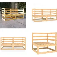 vidaXL Canapé de jardin 2 places en bois massif de pin - Canapé de jardin - Canapé en bois