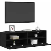 Syfax Meuble TV mural 2 pcs Noir imitation chêne 100 x 30 x 30 cm