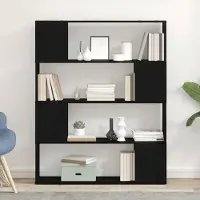 Prolenta Meuble TV exclusif - Ensemble de meubles TV de 100 x 24 x 124,5 cm, finition noire imitation chêne