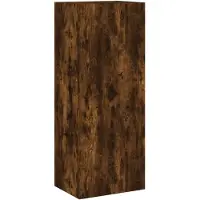 Syfax Meuble TV mural chêne fumé 40,5x30x102 cm bois d'ingénierie