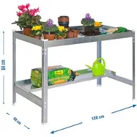 Simon Rack Table à plantes SIMONGARDEN argent 150,0 x 60,0 x 84,0 cm