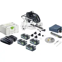 Festool KAPEX KSC 60 EB-Basic Scie à onglets à batterie 18 V / 36 V 216 mm Brushless + 4x batterie 8,0 Ah + chargeur + Systainer