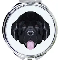 Art-Dog Terre-Neuve, Newfoundland - Miroir avec photo et impression géométrique de la marque
