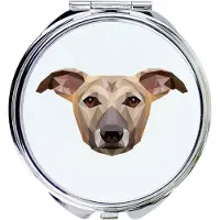 Art-Dog Whippet, petit lévrier anglais - Miroir avec photo et impression géométrique de la marque