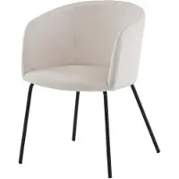 Furnlux Classic FURNLUX Chaise de salle à manger Berit Creme Und Black 55cm / Hauptfarbe : Beige / Dimensions : 55 x 55 x 78 cm