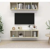 Prolenta Maison Exclusive - Meubles TV muraux 2 pcs Chêne sonoma Bois d'ingénierie