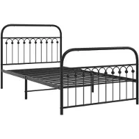 Syfax Cadre de lit métal sans matelas avec pied de lit noir 107x203cm