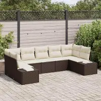 Prolenta Maison Exclusive - Ensemble de canapé de jardin, 7 pièces, couleur marron, en polyrotin
