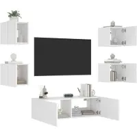 Prolenta Maison Exclusive - Meuble TV muraux 5 pcs avec lumières LED blanc
