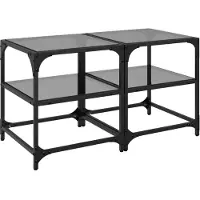 Syfax Tables basses avec dessus en verre noir 2 pcs 40x40x45 cm acier