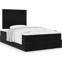 Prolenta Maison Exclusive - Cadre de lit ottoman avec matelas noir 120x190 cm velours