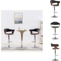 vidaXL Tabouret de bar 2 pcs. Gris Bois courbé et tissu - Tabouret de bar