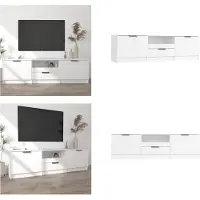 vidaXL Armoire TV Blanc 140x35x40 cm Bois composite - Meuble TV - Armoires TV - Supports TV - Meubles TV