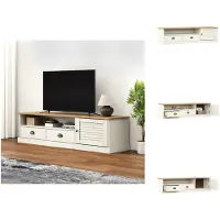 vidaXL Armoire TV VIGO Blanc 156x40x40 cm Pin massif - Meuble TV
