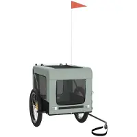 Syfax Remorque de vélo pour animaux de compagnie gris et noir