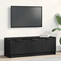 Prolenta Meuble TV exclusif - Dimensions : 102 x 35 x 36,5 cm - Couleur : Noir, imitation chêne