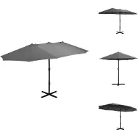 vidaXL Parasol avec mât en aluminium 460 x 270 cm Anthracite - Parasols & Protection solaire