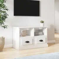 Prolenta Maison Exclusive - Meuble TV blanc brillant 80x35x50 cm Matériau dérivé du bois