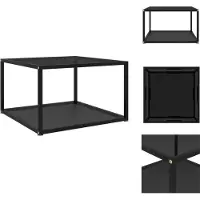 vidaXL Table basse noire 60x60x35 cm verre trempé - Tables basses