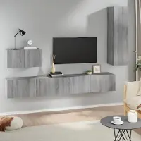 Prolenta Maison Exclusive - Ensemble de meubles TV 4 pcs Sonoma gris Bois d'ingénierie