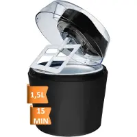 Guzzanti GZ-157, Machine à glace en bidon de gel, 1,5 l, 2 Bowling, LCD, noir, transparent, 204 mm