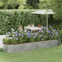 Syfax Lit surélevé de jardin Acier galvanisé Argenté