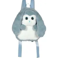 GIPSY TOYS Sac à dos en peluche - Lapin bleu et blanc, 30 cm