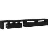 Syfax Meuble TV 3 pcs Chêne noir 290 x 36,5 x 40 cm Bois d'ingénierie