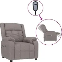 Syfax Fauteuil inclinable électrique Taupe Tissu