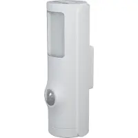 SOLAR PLUS Torch LED veilleuse avec détecteur de mouvement blanc, fonction lampe de poche 2en1, capteur de lumière, fonctionne sur piles, IP54 résistant aux projections d'eau