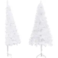 Syfax Sapin de Noël artificiel d'angle Blanc 240 cm PVC
