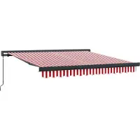 vidaXL Store extensible rouge et blanc 300 x 250 cm