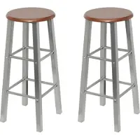 Prolenta Maison Exclusive - Tabourets de bar 2 pièces en métal avec assise en MDF