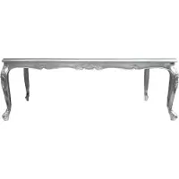 Casa Padrino Luxe Table de salle à manger baroque avec plateau en verre Argent 200 x 100 x H. 81 cm - Table de salle à manger faite main - Italy - Luxury Collection
