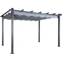 Furnlux Classic FURNLUX Pergola d'extérieur Lazio Gris Et Noir 395cm / Couleur principale : Gris / Dimensions : 395 x 295 x 245 cm