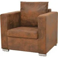 Prolenta Maison Exclusive - Fauteuil marron 82 x 73 x 82 cm en similicuir suédé