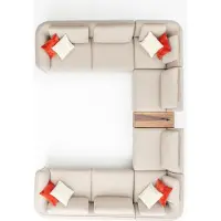 AEA Sofa Beige Wohnzimmer Polstersofa Design Modern Ecksofa U-Form