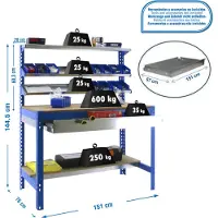 Simonwork (bancos De Trabajo) Bt1 Box Workbench 1445x1510x760 Mm Argenté